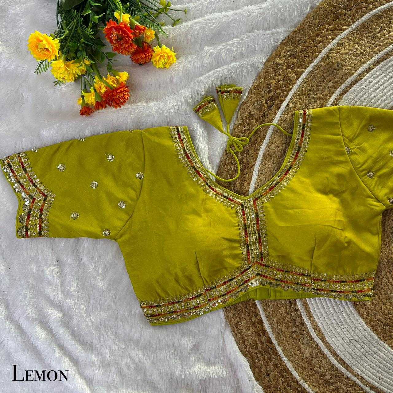 Vichitra Silk Sequence Embroidery Blouse
