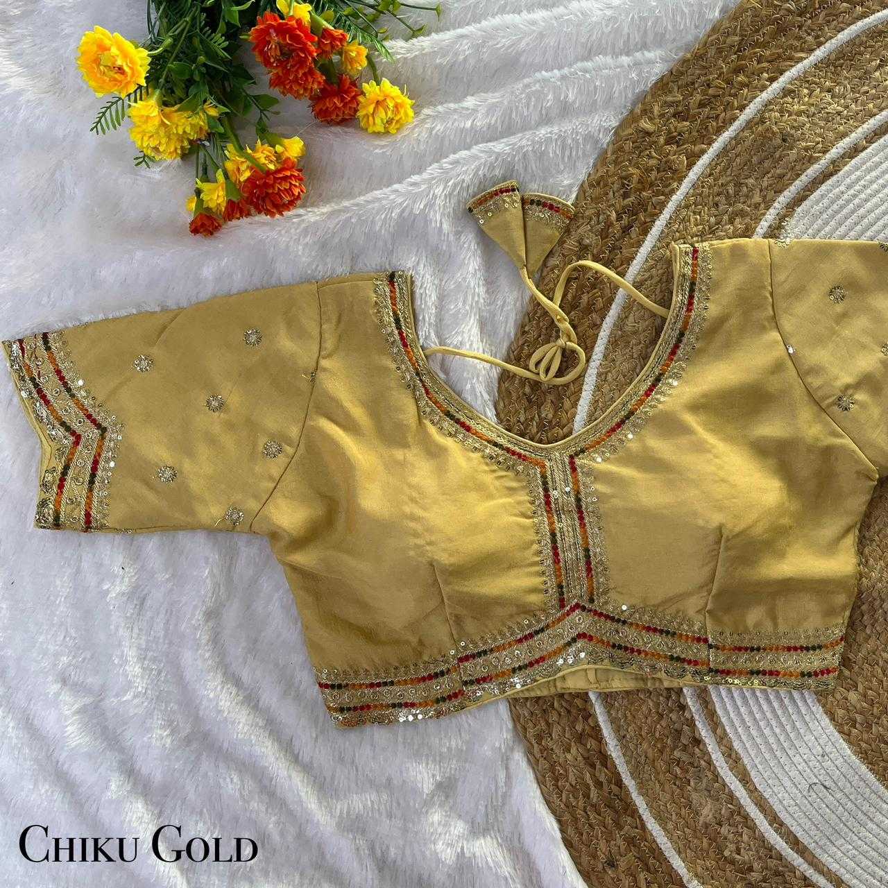 Vichitra Silk Sequence Embroidery Blouse