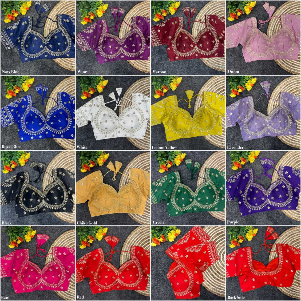 Vichitra Silk Sequence Embroidery Blouse