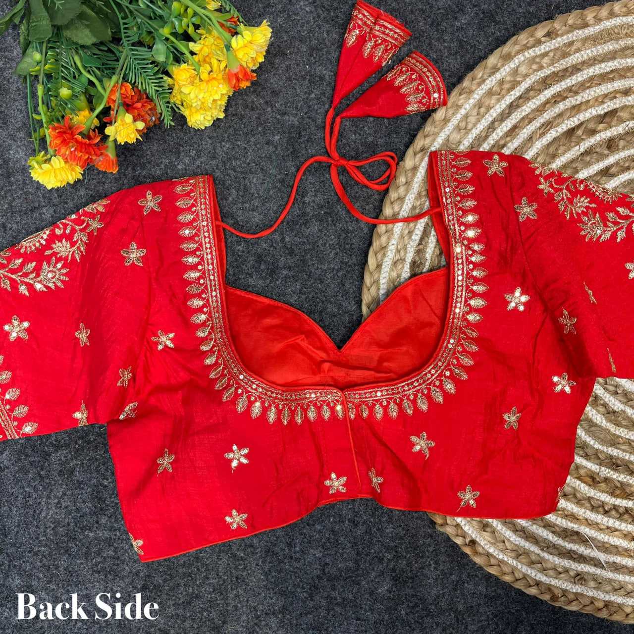Vichitra Silk Sequence Embroidery Blouse