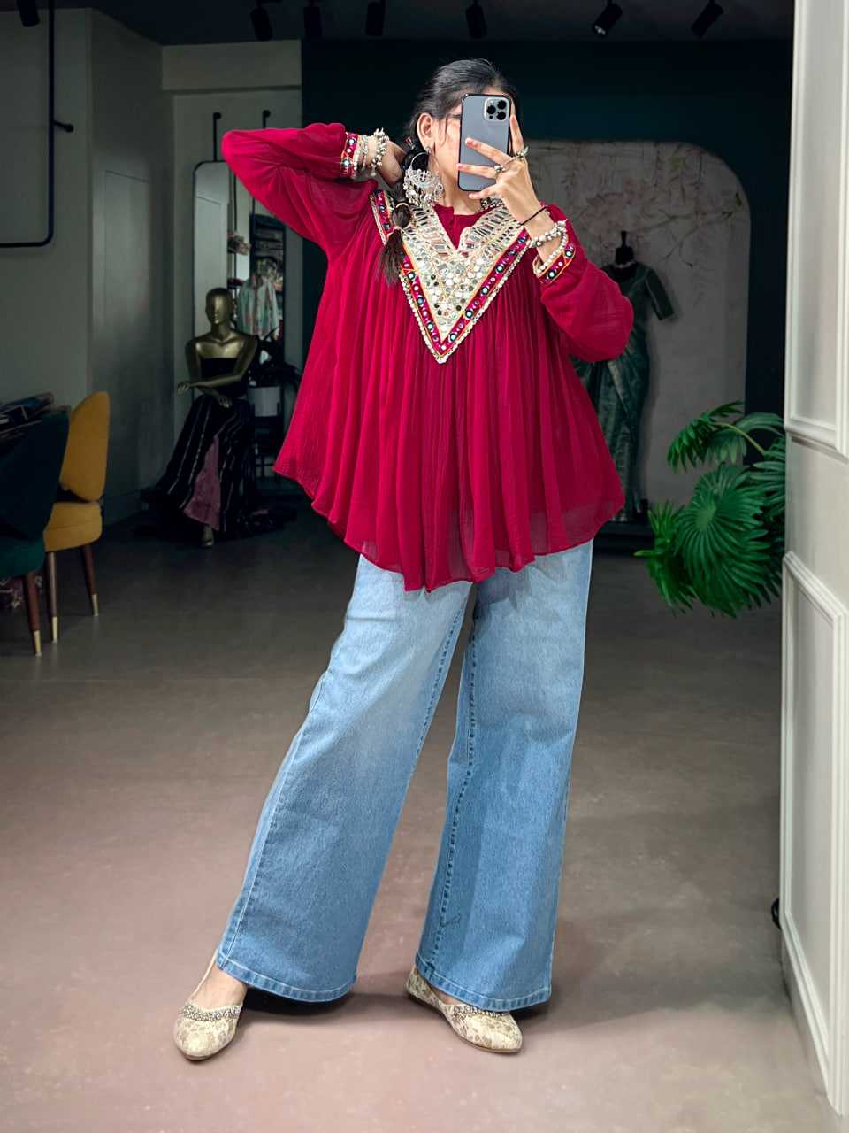 Fancy Bell Sleeve Kurti