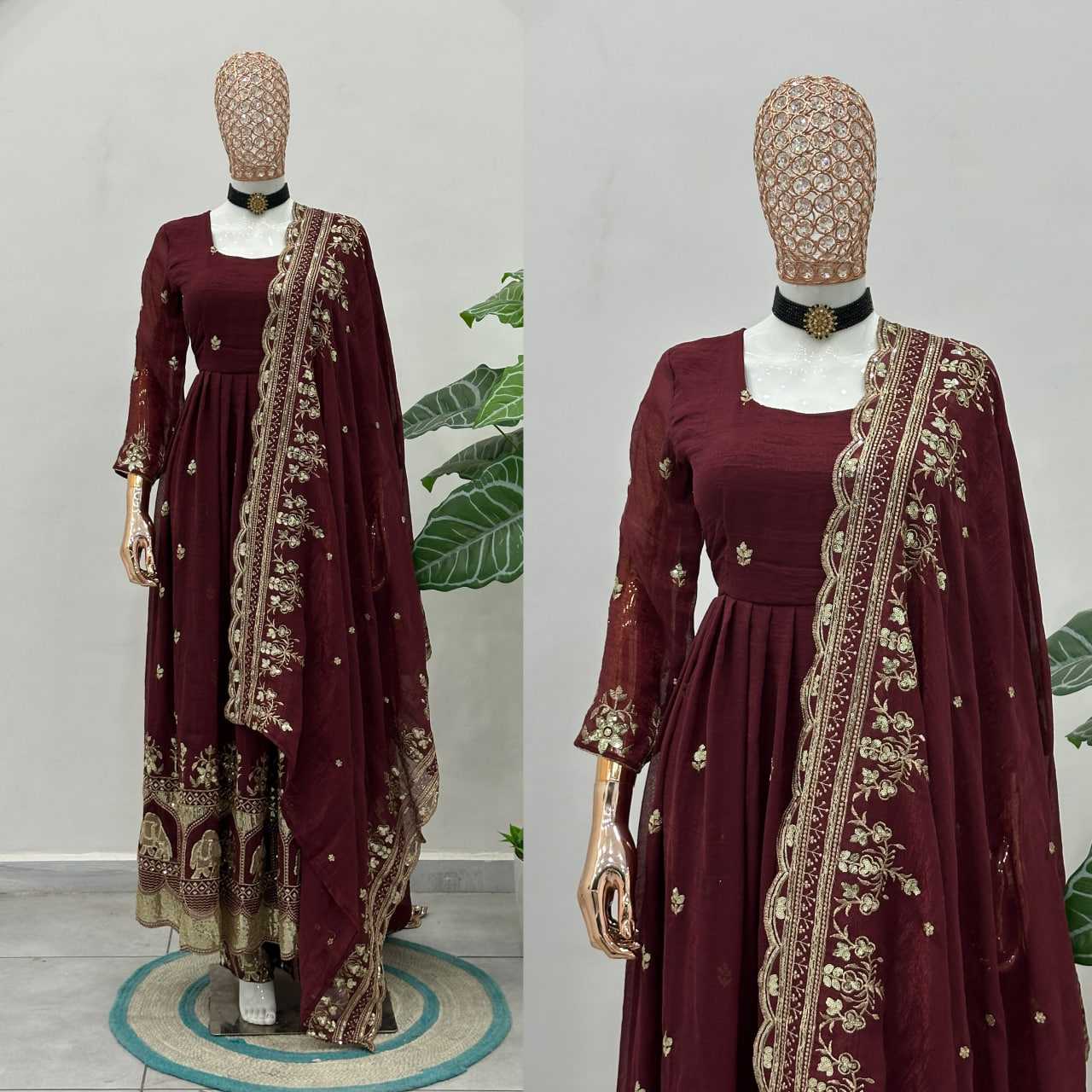 Crunchi Embroidered Gown