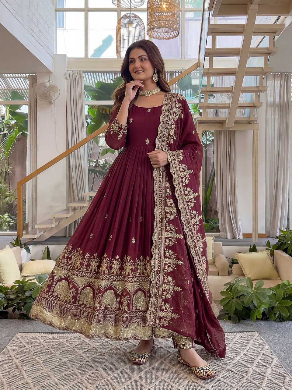 Crunchi Embroidered Gown