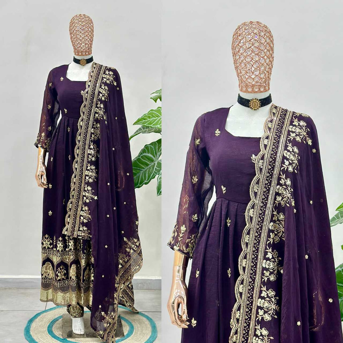 Crunchi Embroidered Gown
