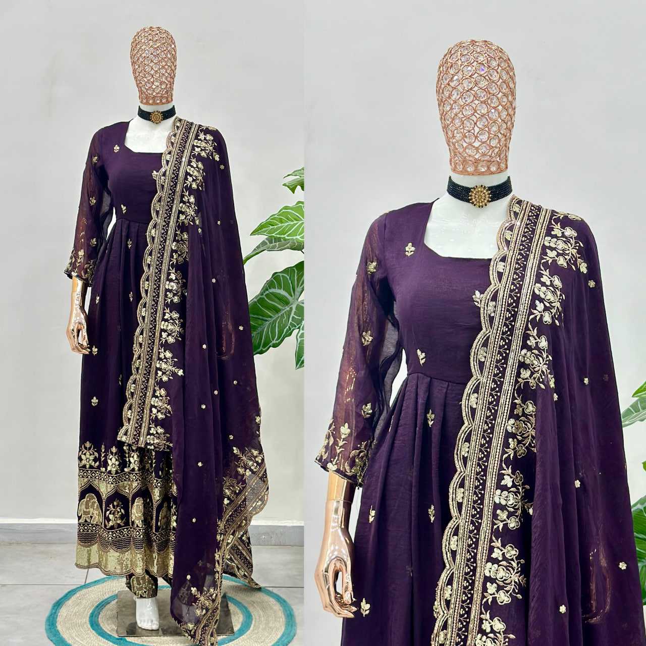 Crunchi Embroidered Gown