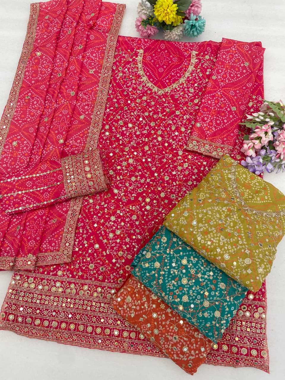Faux Georgette Unstitched Suit