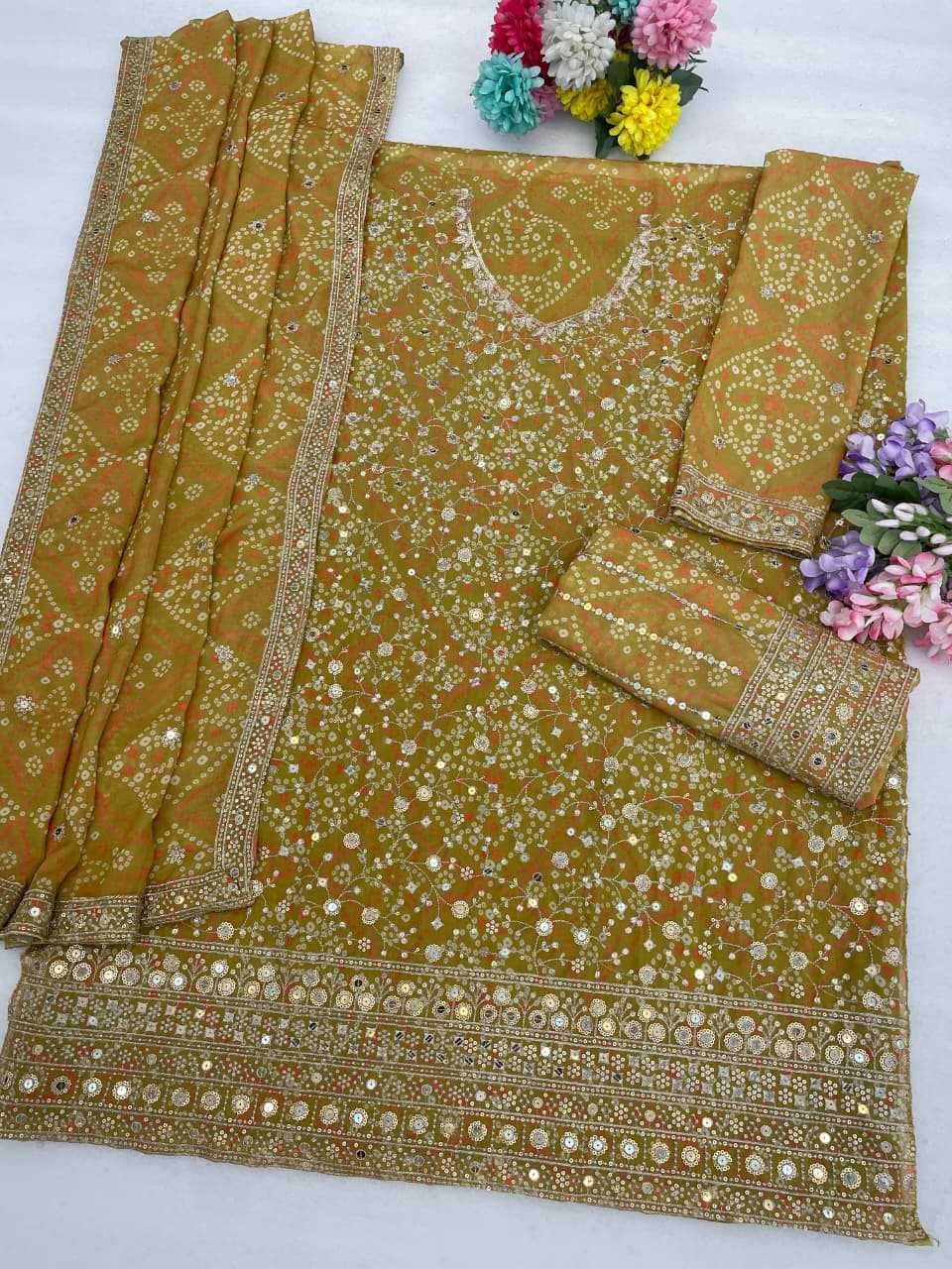 Faux Georgette Unstitched Suit