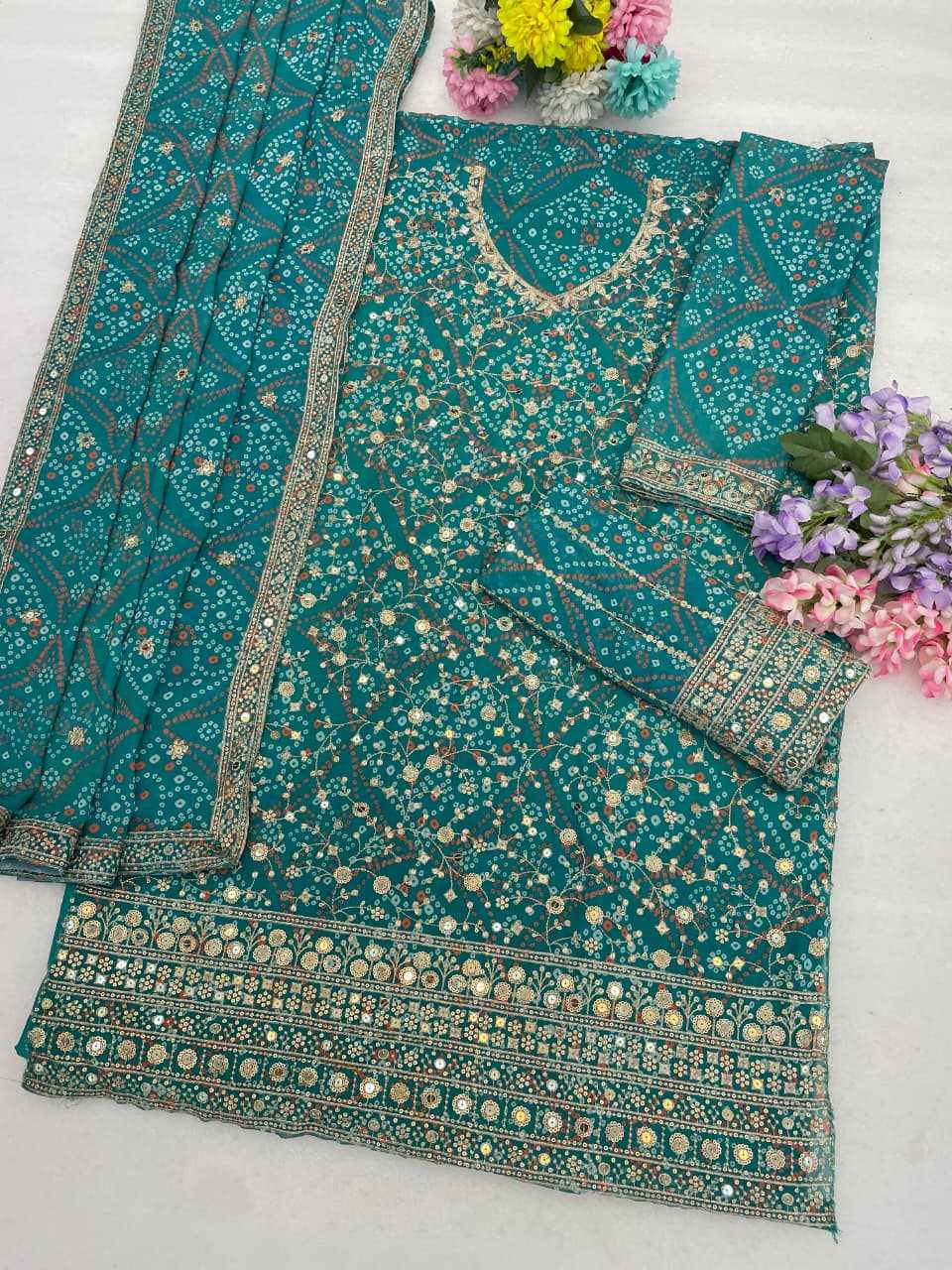 Faux Georgette Unstitched Suit