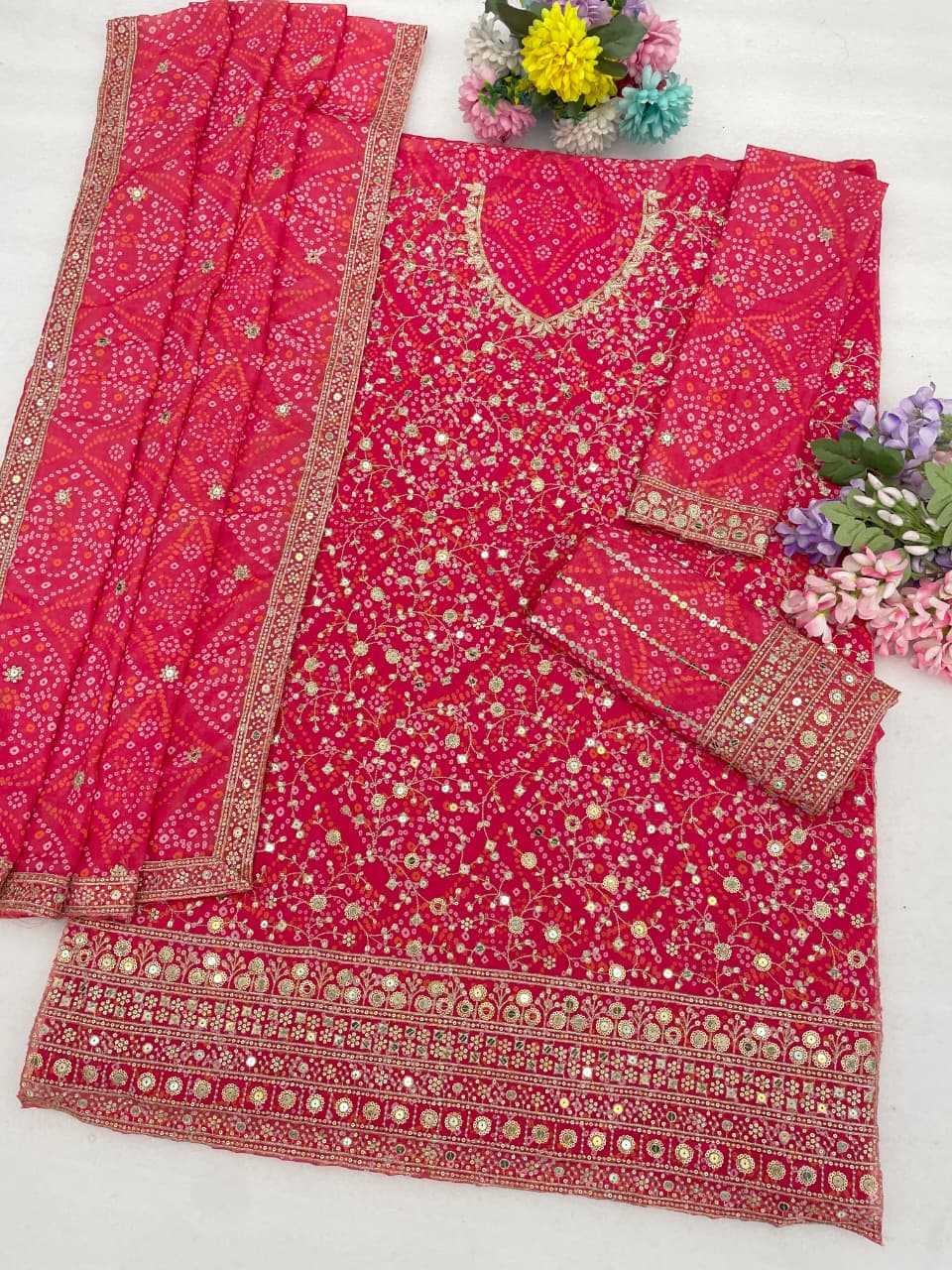 Faux Georgette Unstitched Suit