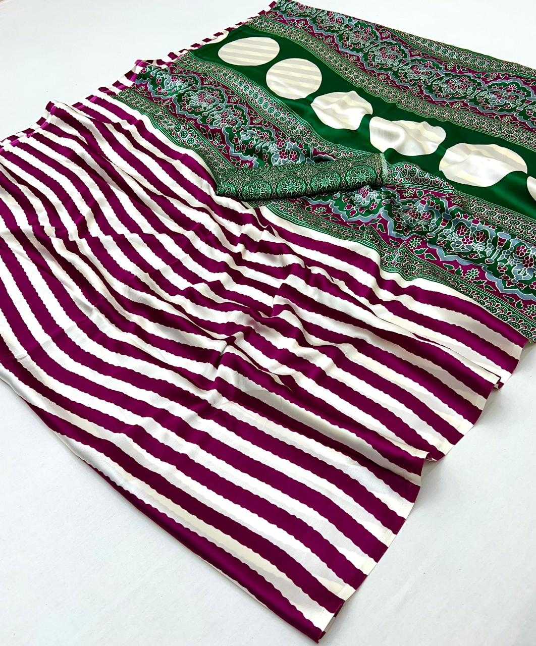 Satin Printed Saree