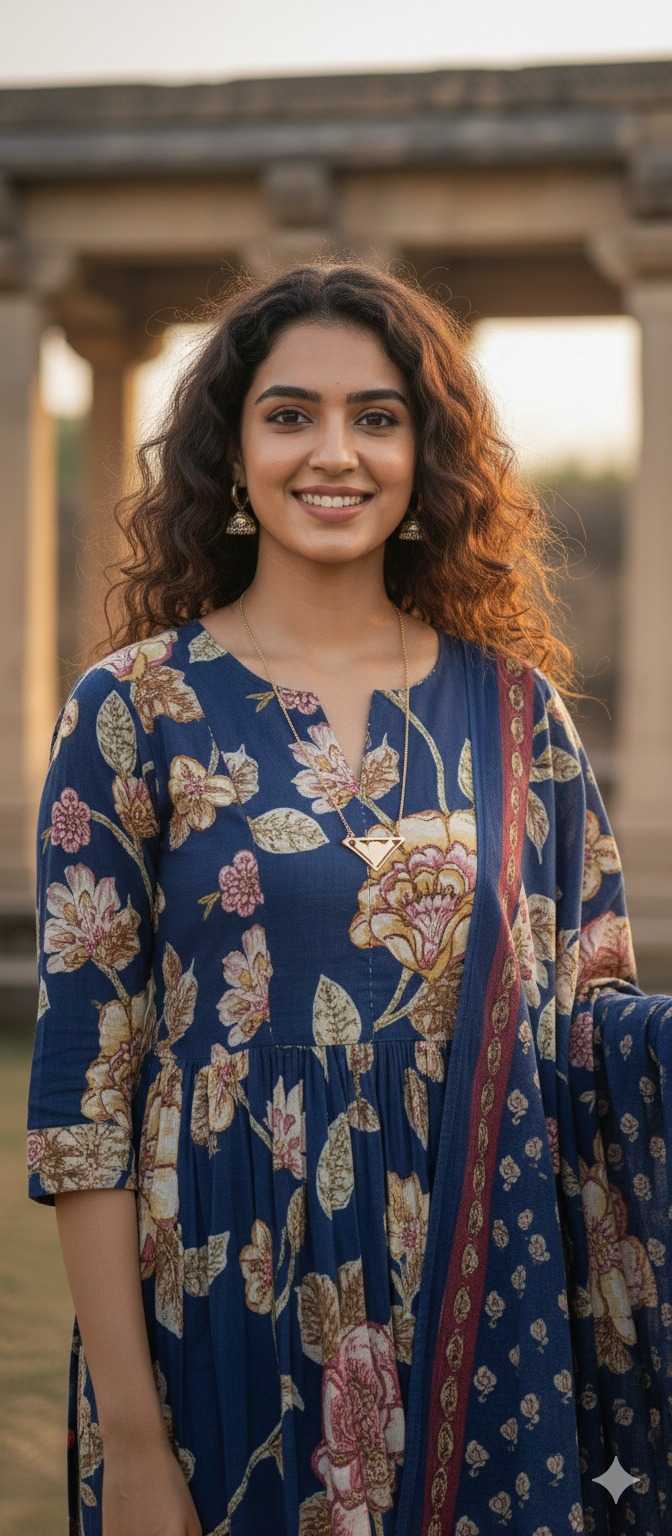 Cotton Cambric Printed Dress