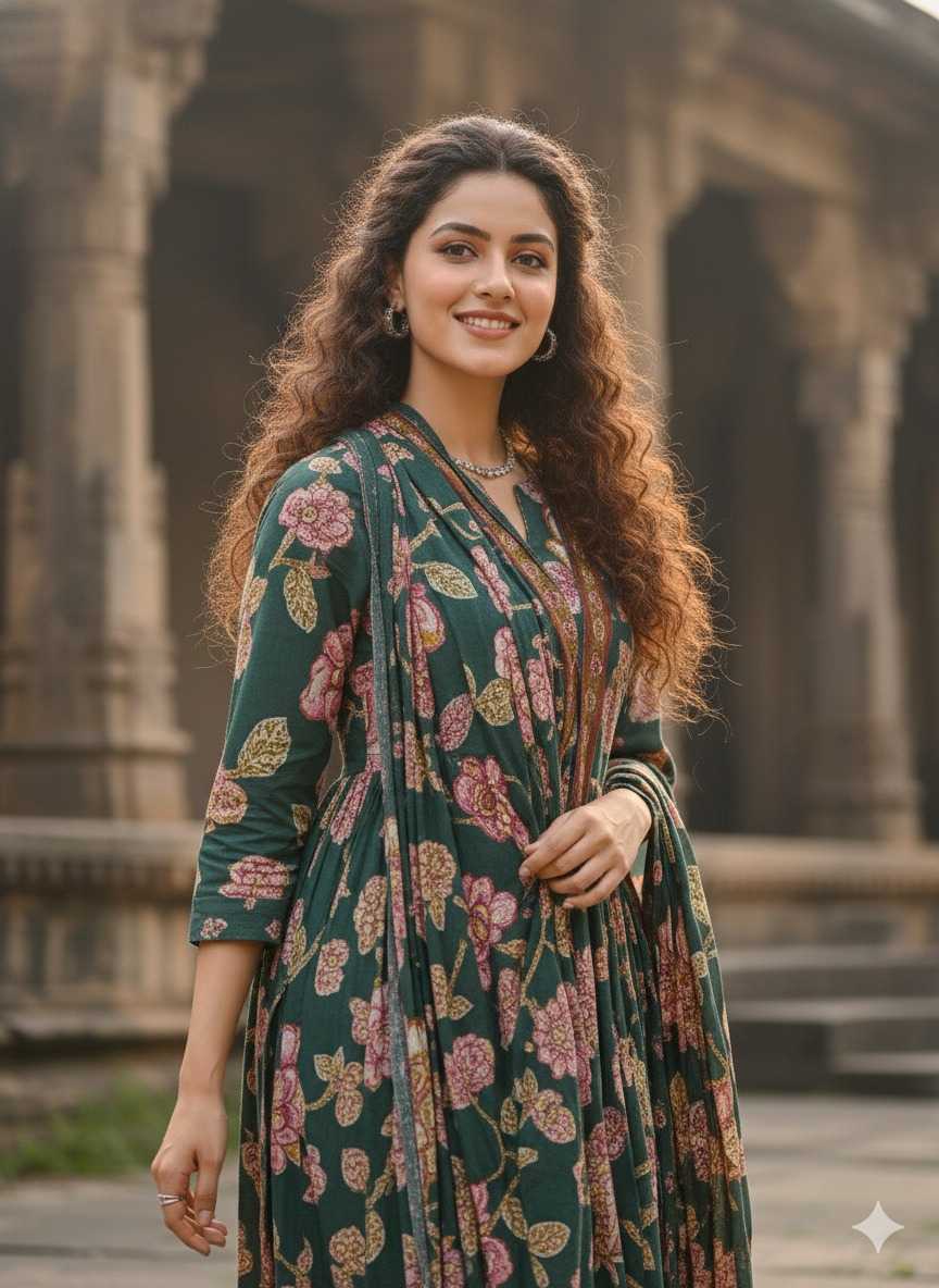 Cotton Cambric Printed Dress