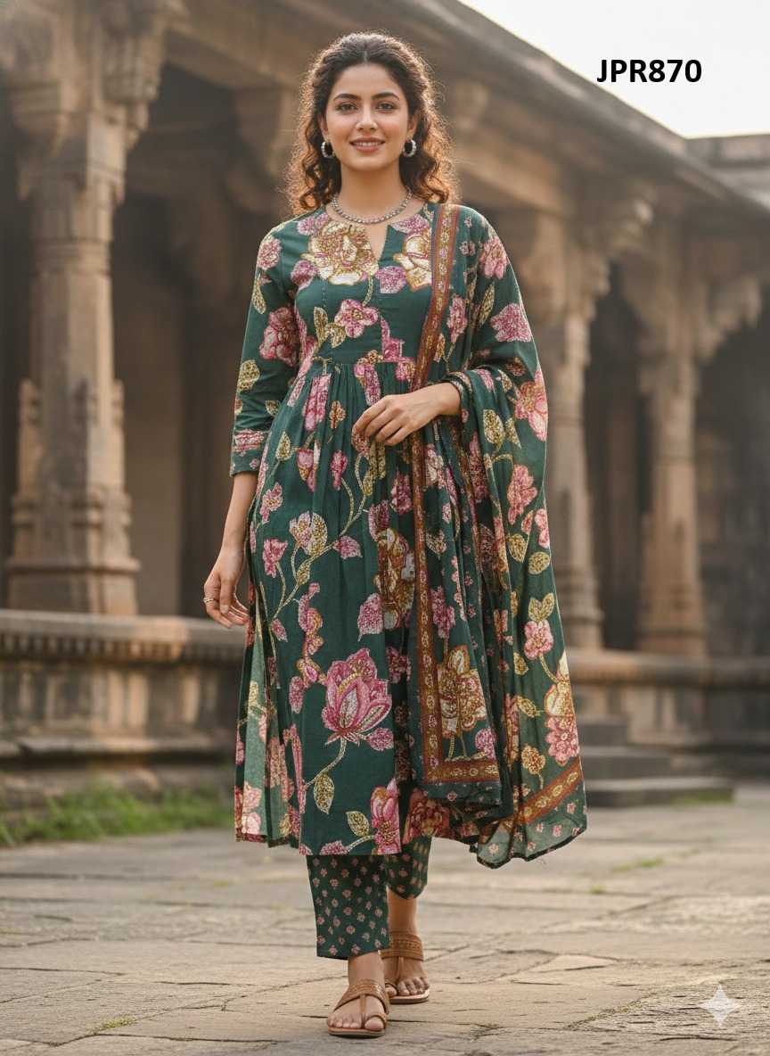Cotton Cambric Printed Dress