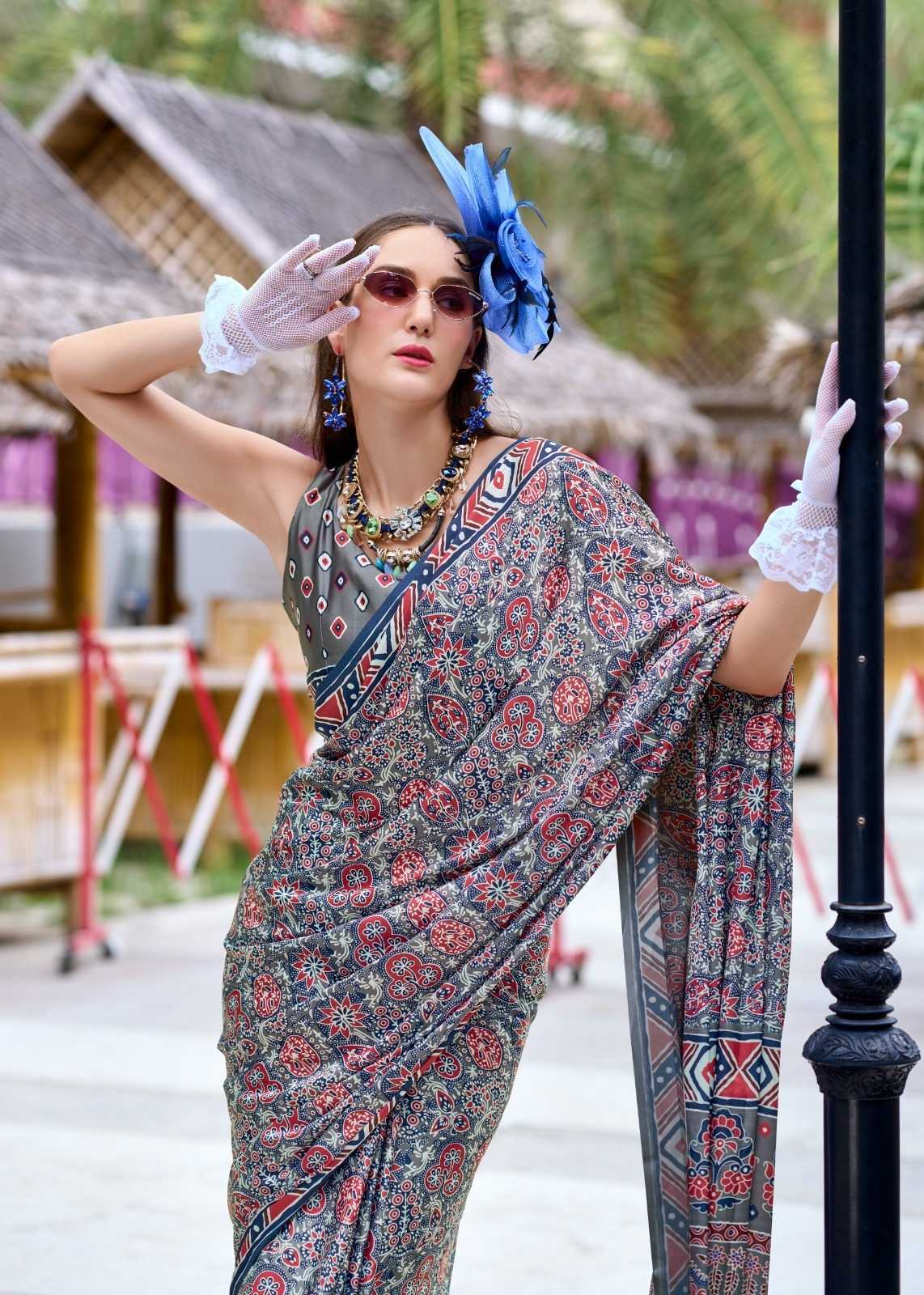 Satin Silk Printed Saree