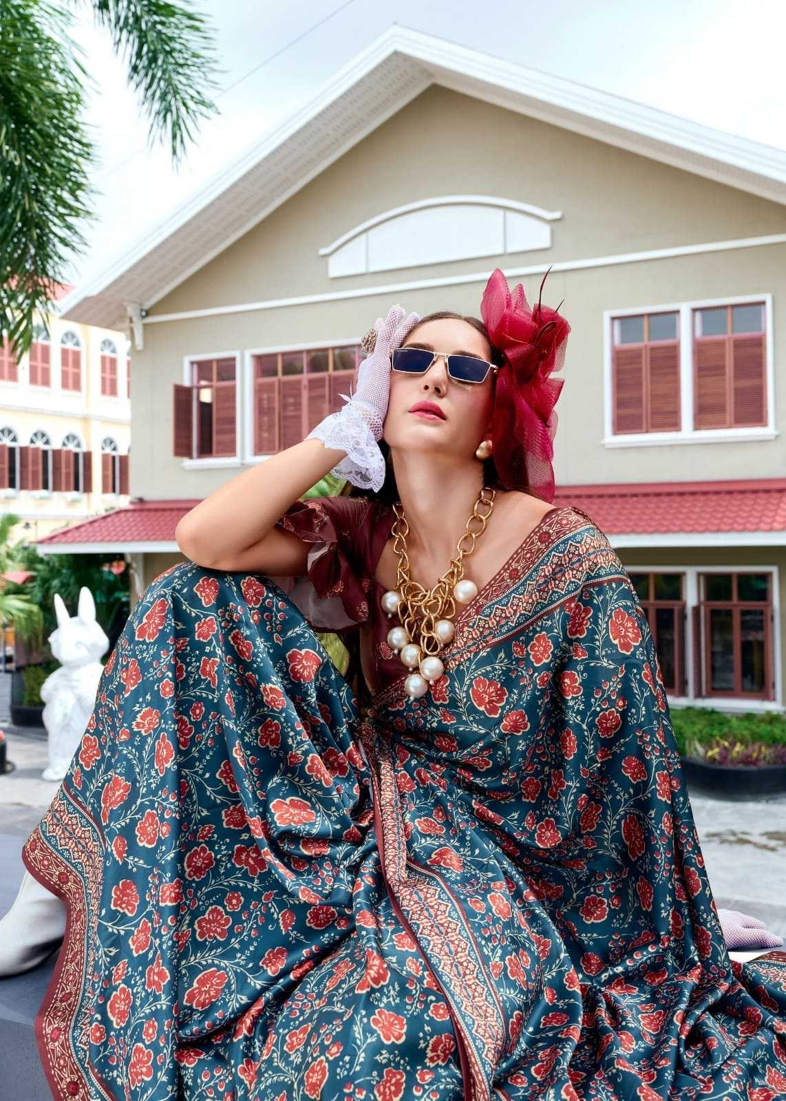 Satin Silk Printed Saree