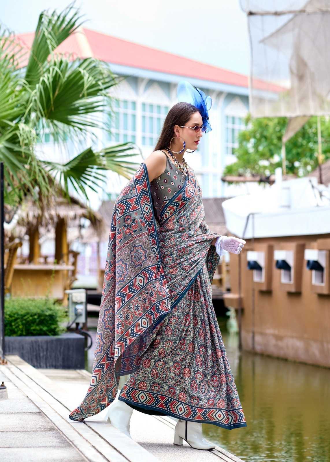 Satin Silk Printed Saree