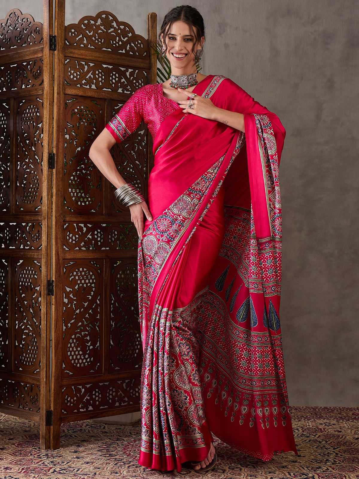 Fancy Ajrakh Saree