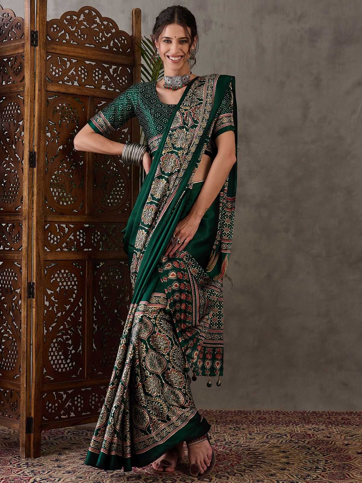 Fancy Ajrakh Saree