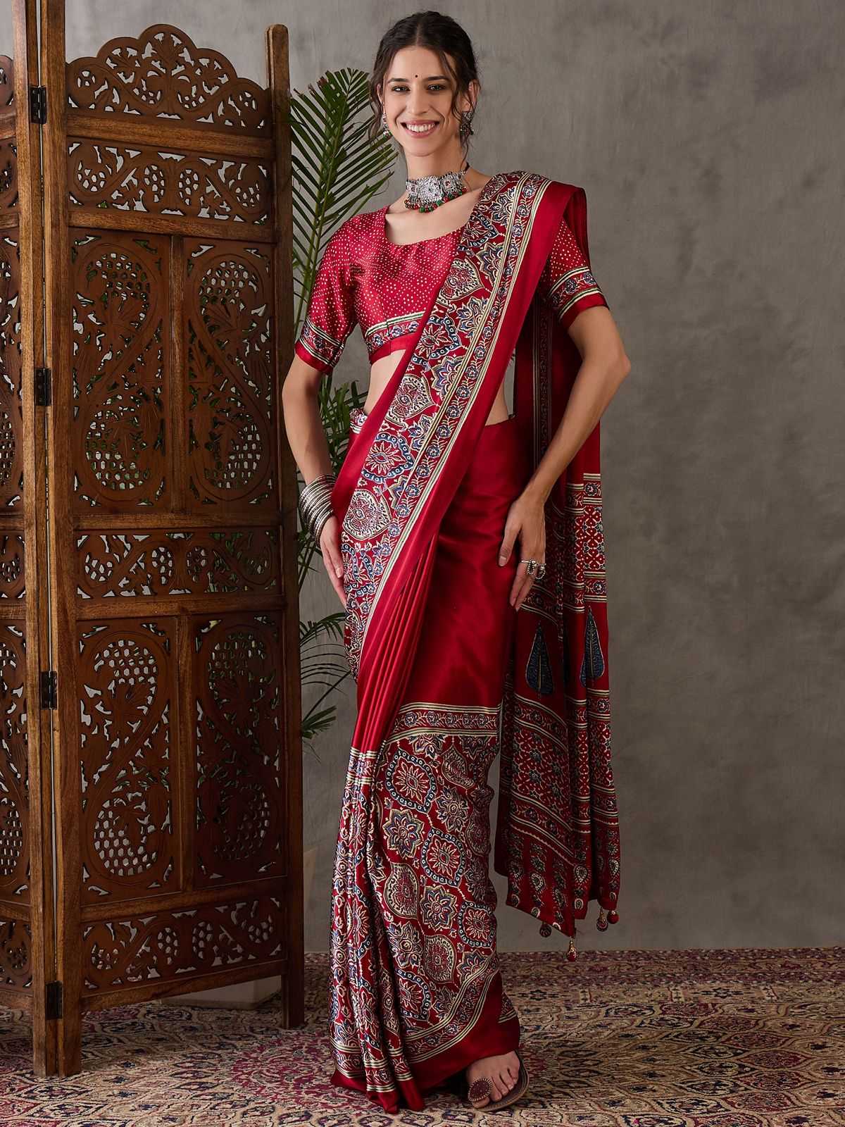 Fancy Ajrakh Saree