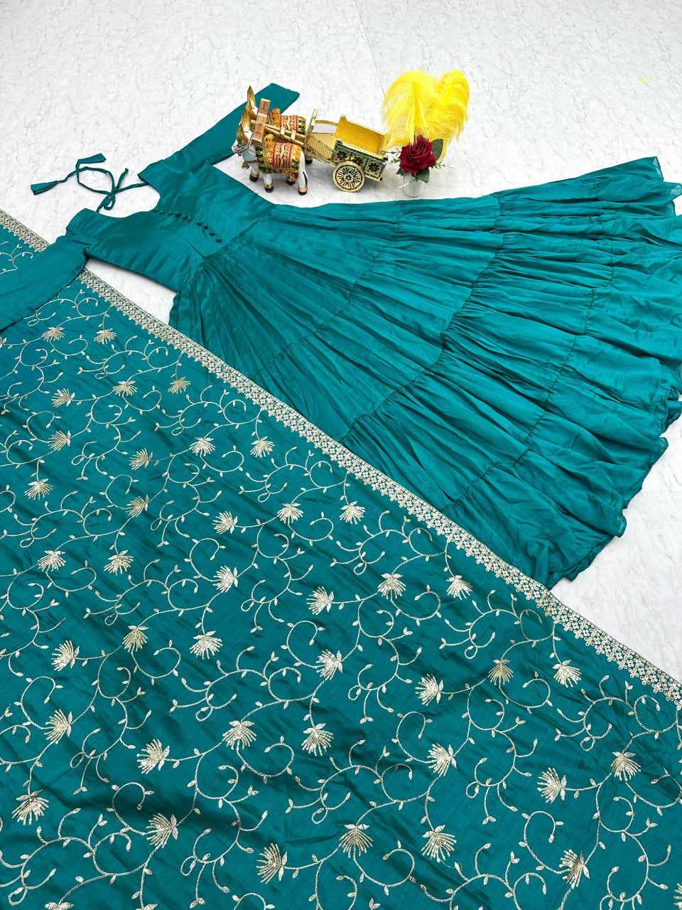 Vichitra Silk Party Gown