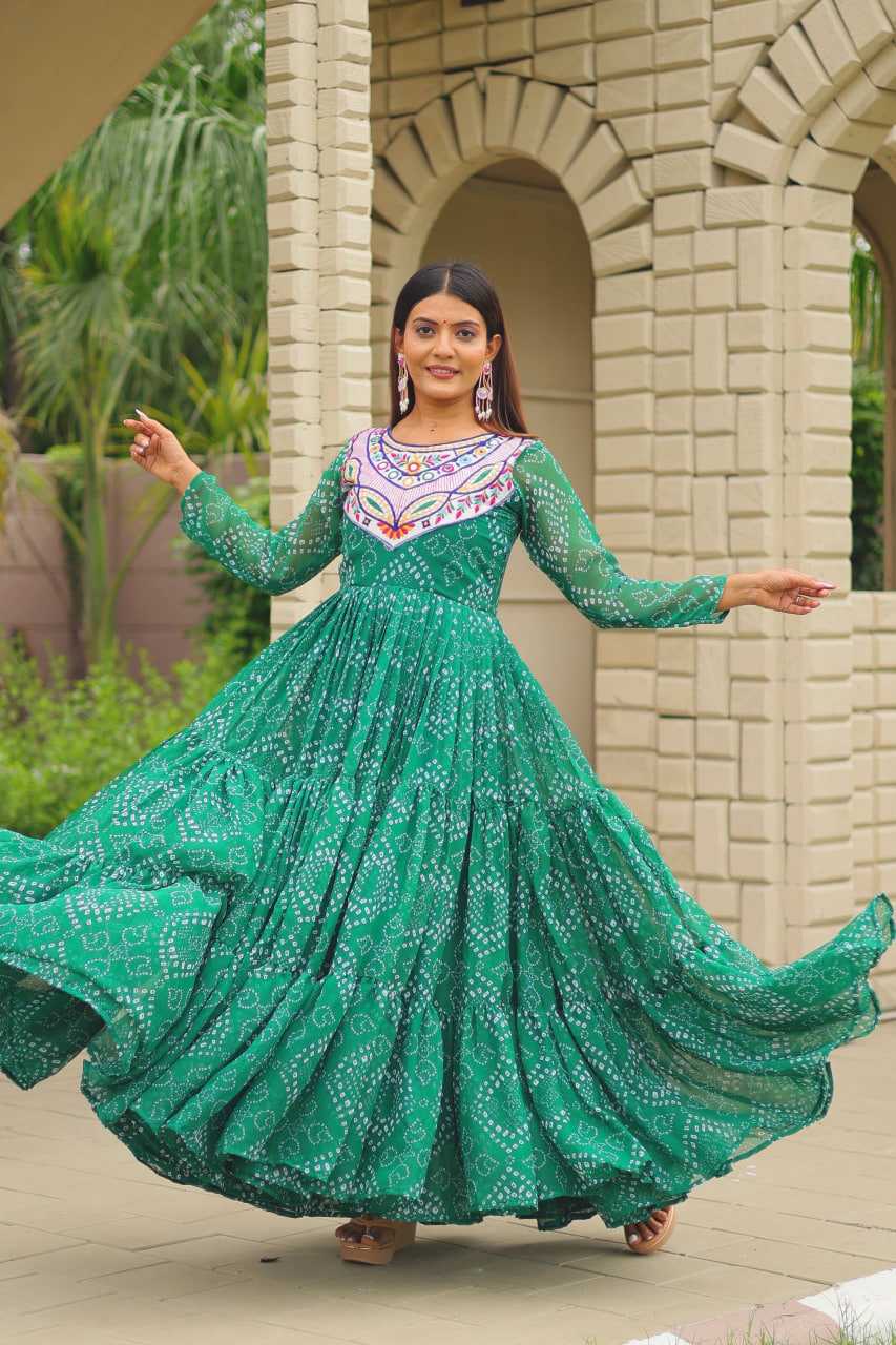 Faux Georgette Embroidery Gown