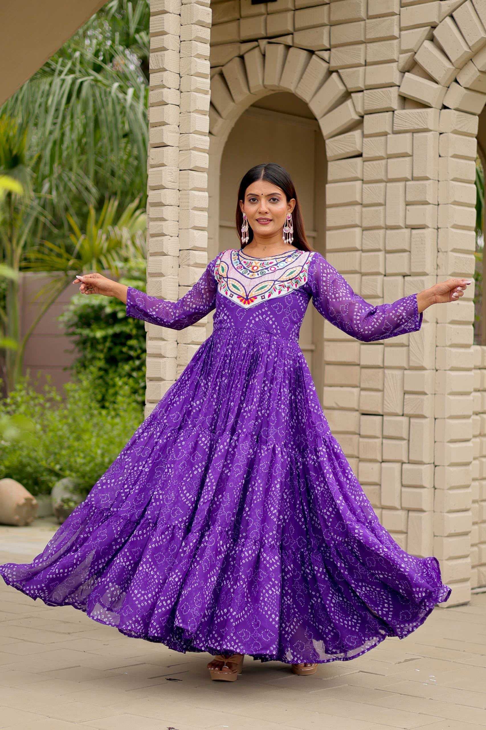 Faux Georgette Embroidery Gown