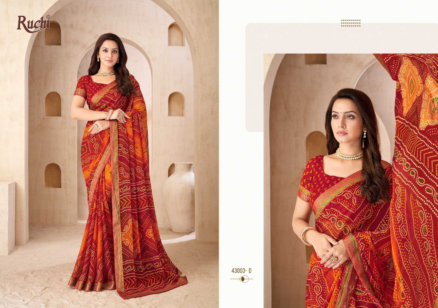 Pure Bandhej Bandhani Saree