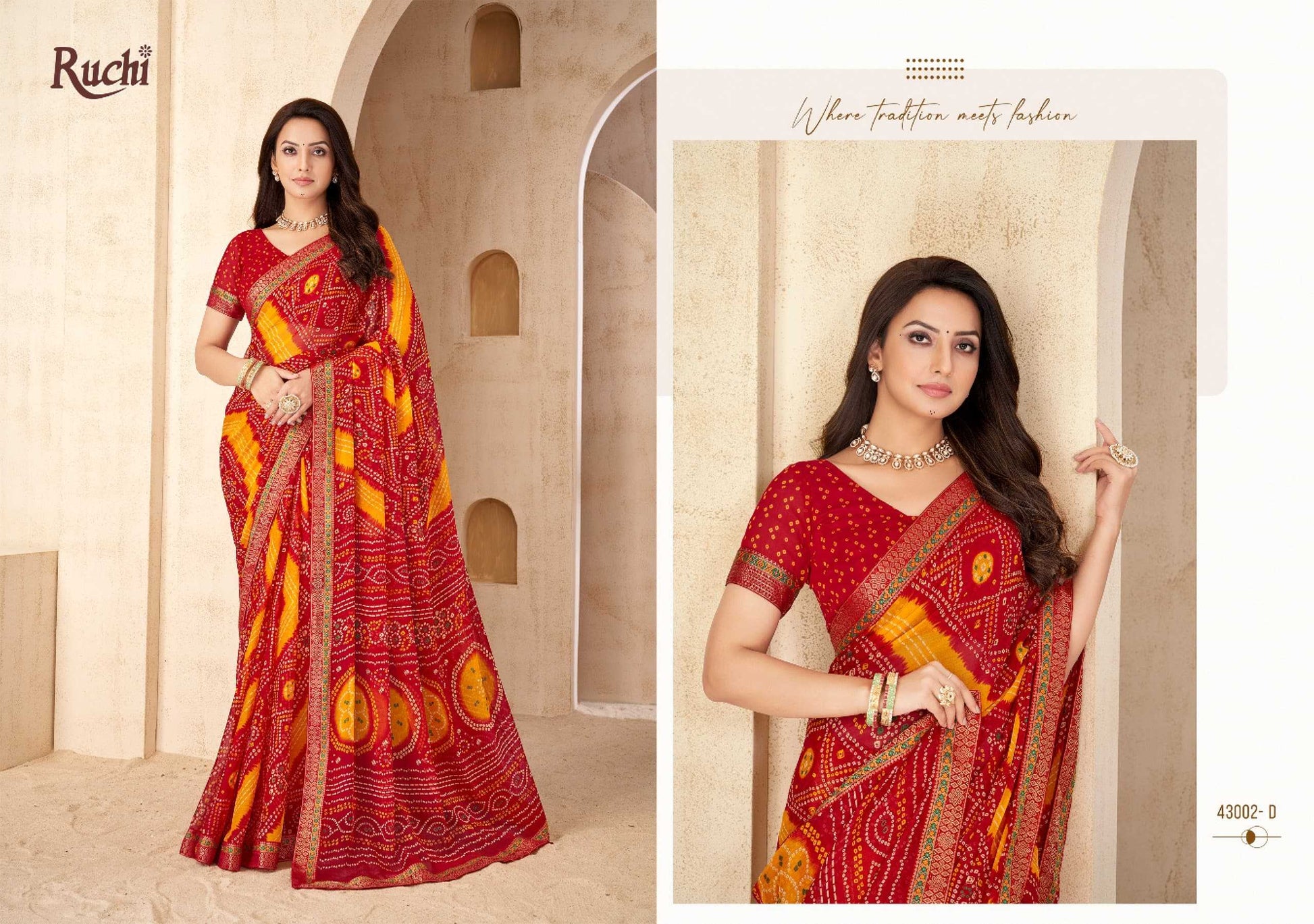 Pure Bandhej Bandhani Saree