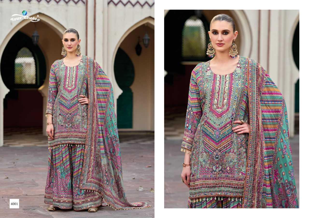 Chinon Sharara Salwar Suit