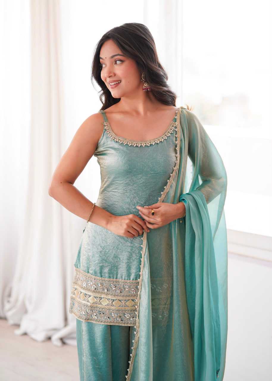 Crush Silk Palazzo Suit