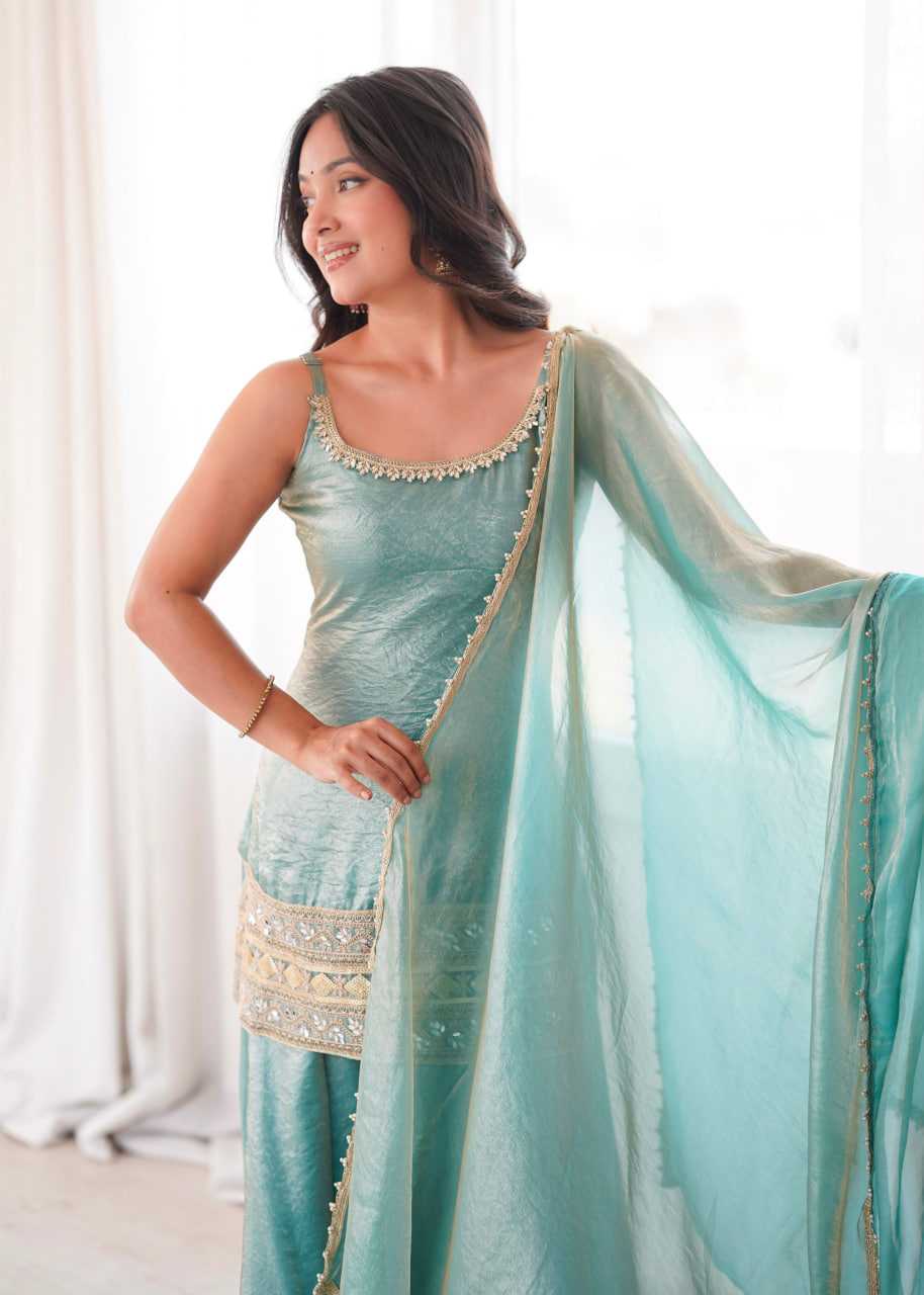 Crush Silk Palazzo Suit