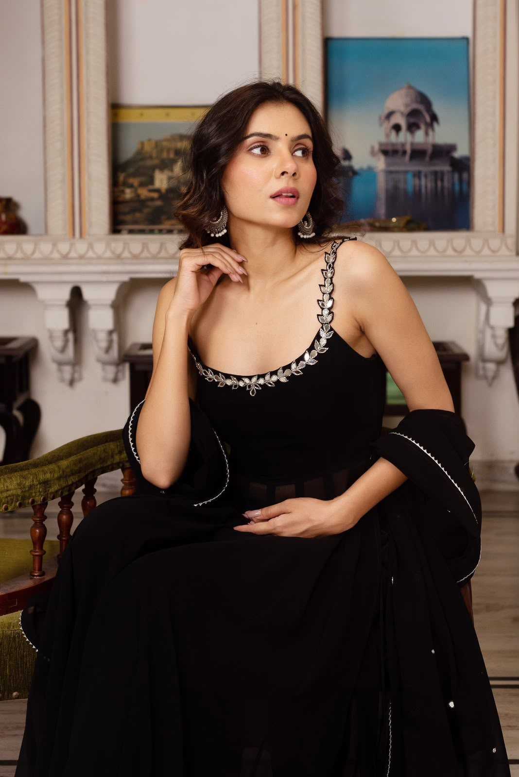Faux Georgette Palazzo Suit