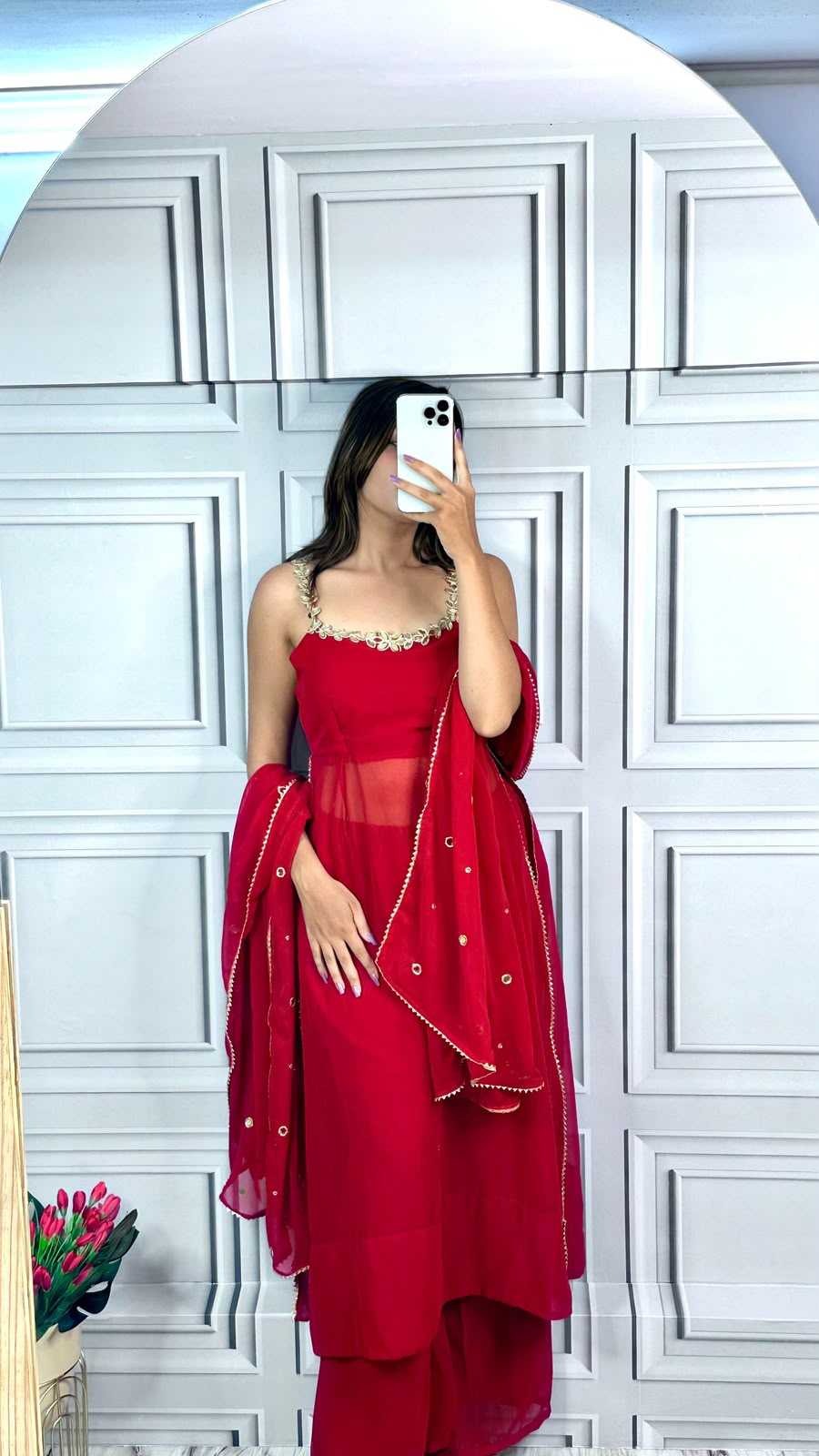 Faux Georgette Palazzo Suit