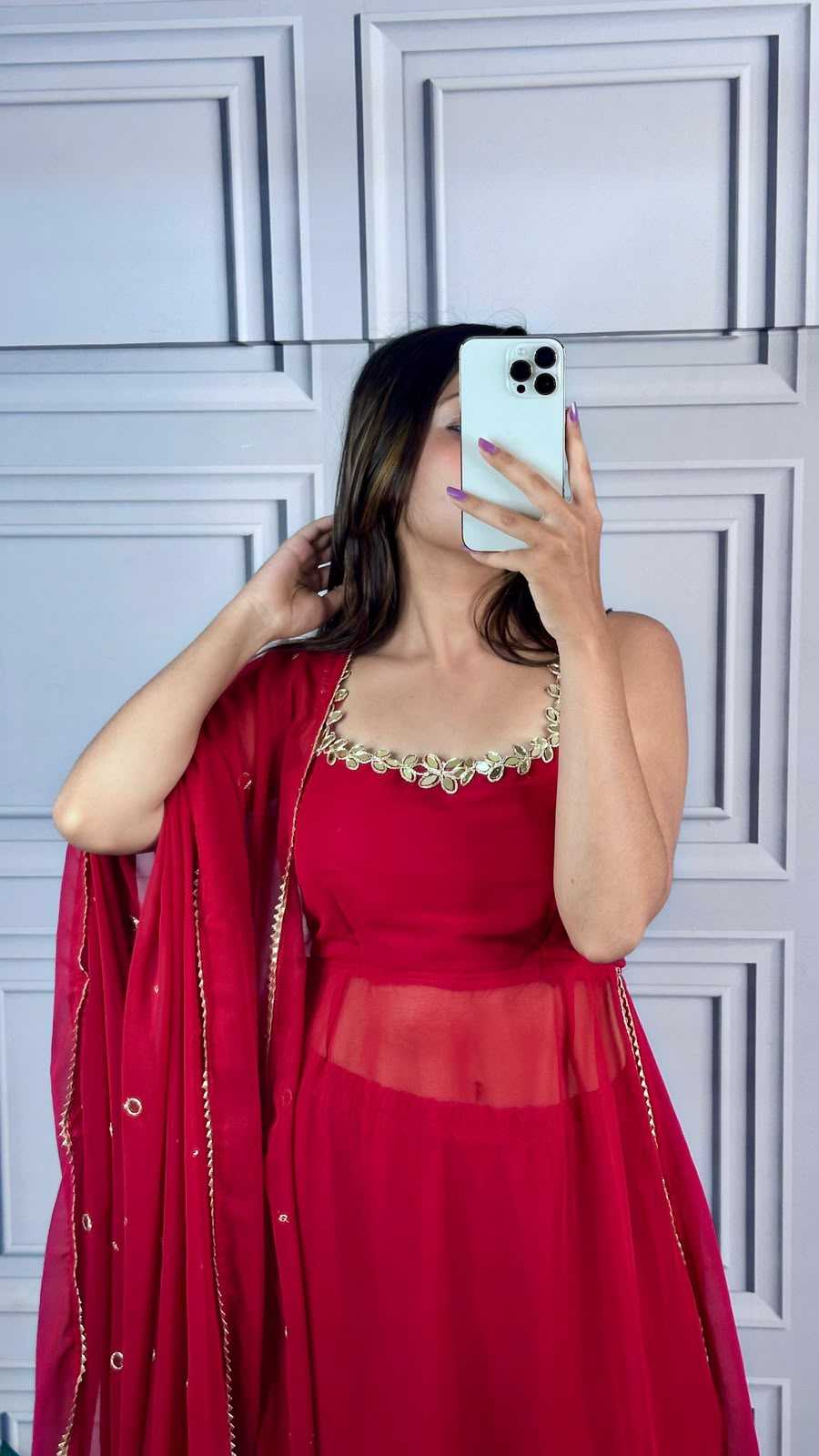 Faux Georgette Palazzo Suit