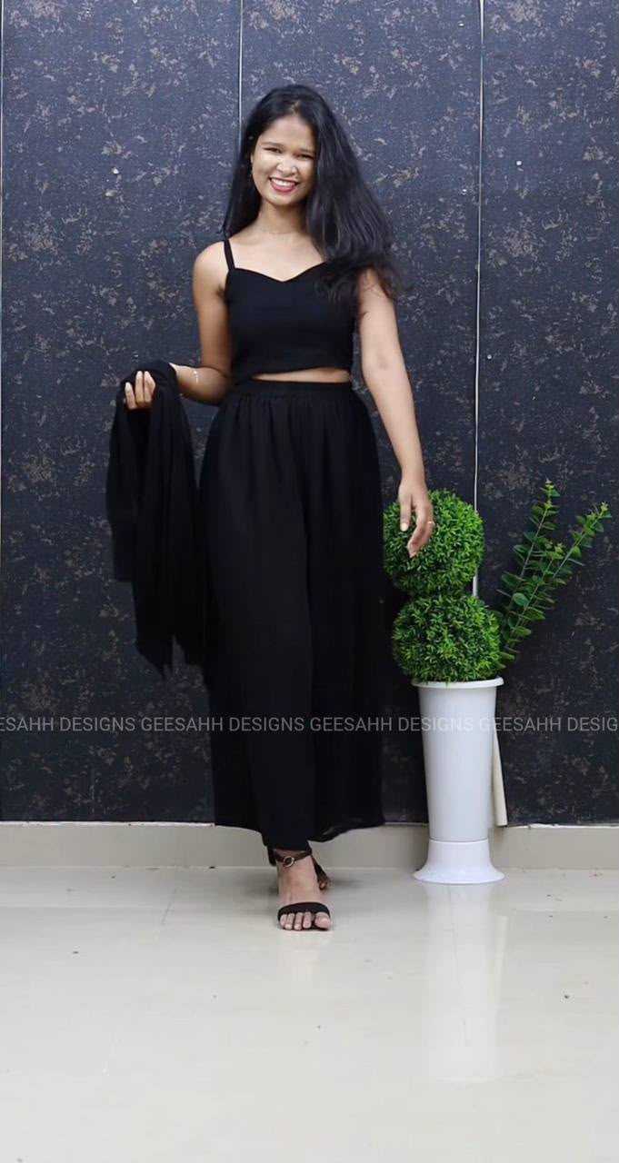 Faux Georgette Palazzo Suit