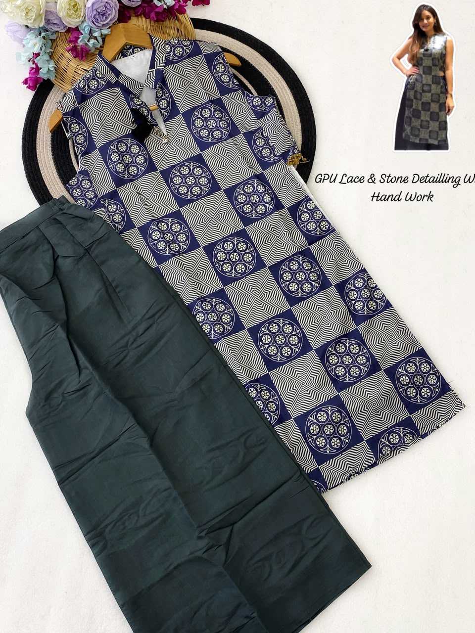 Muslin Silk Printed Suit