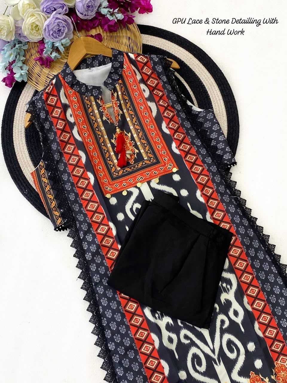Muslin Silk Printed Suit