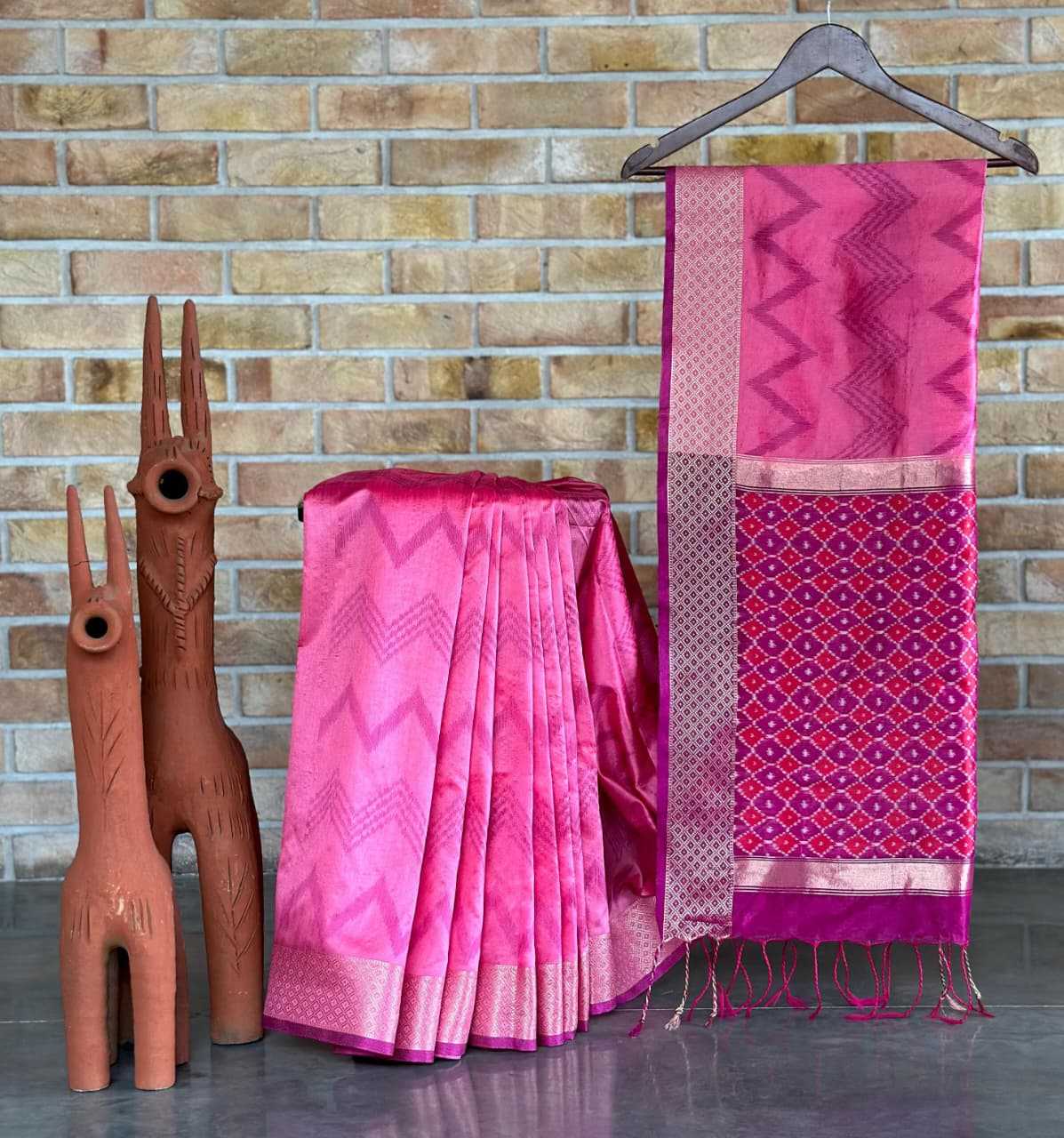 Tussar Silk Leheriya Saree