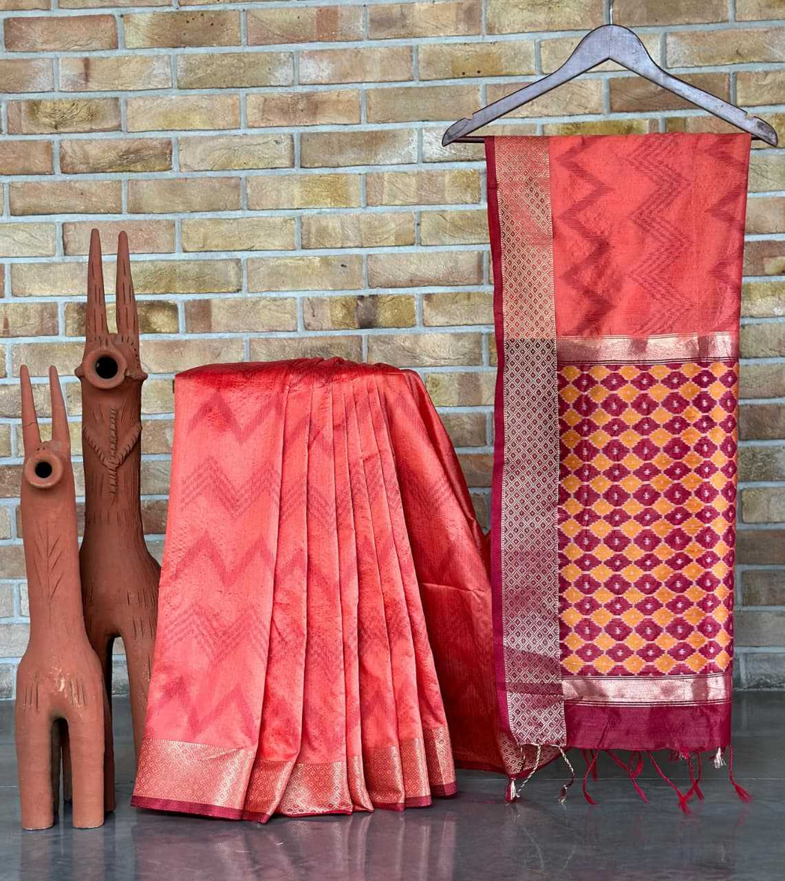 Tussar Silk Leheriya Saree