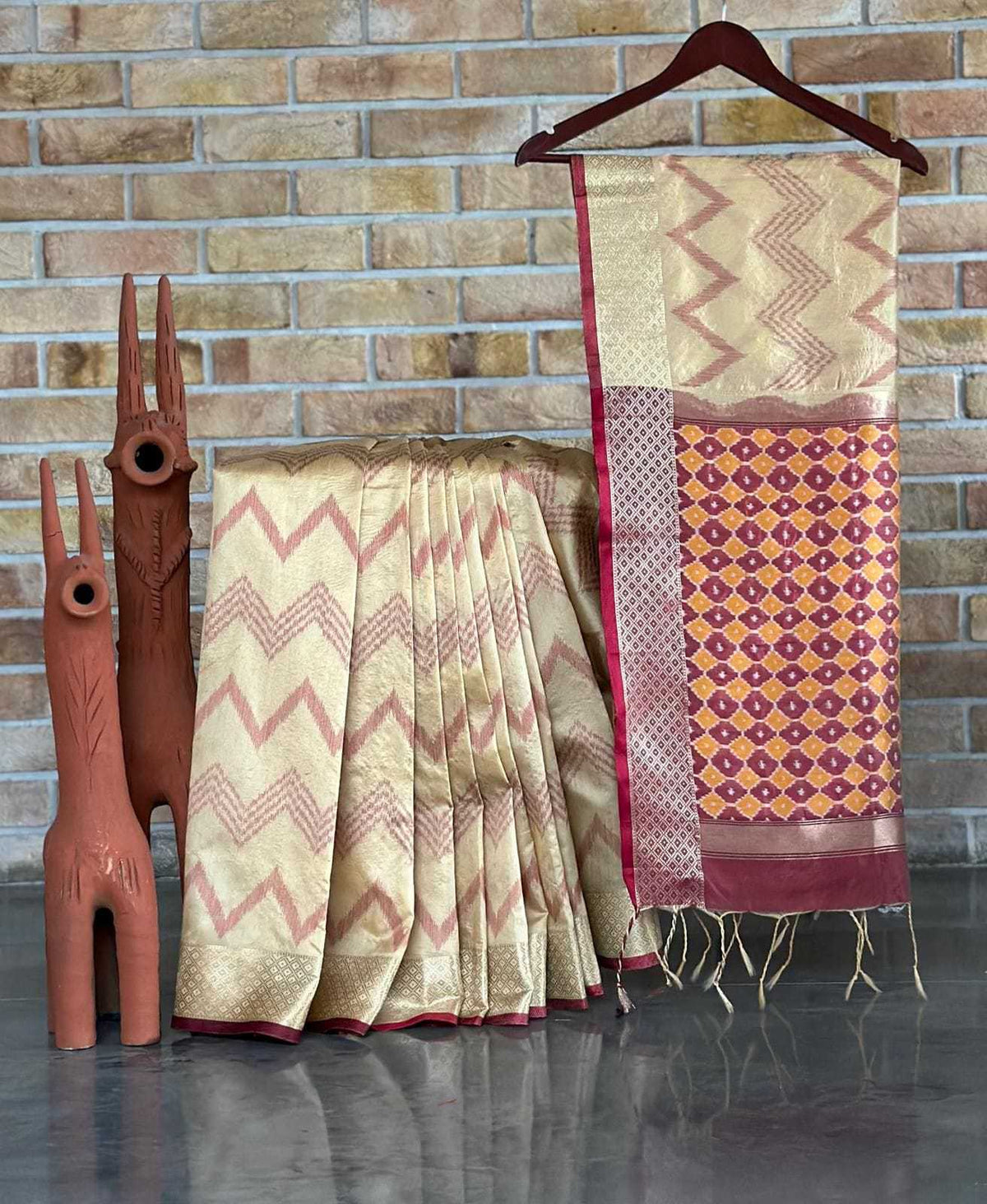 Tussar Silk Leheriya Saree