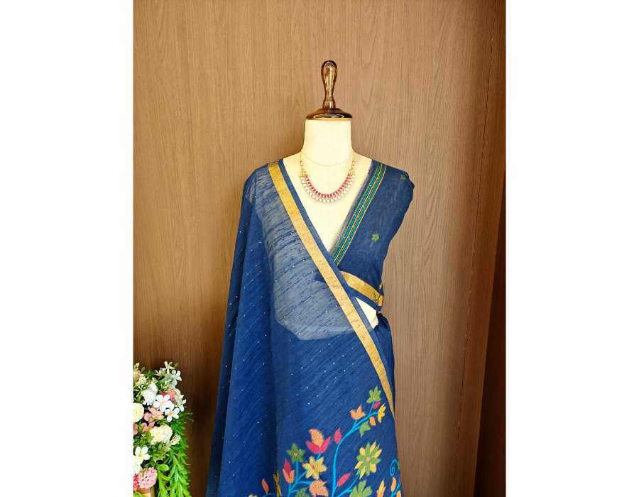 Linen Sequence Saree