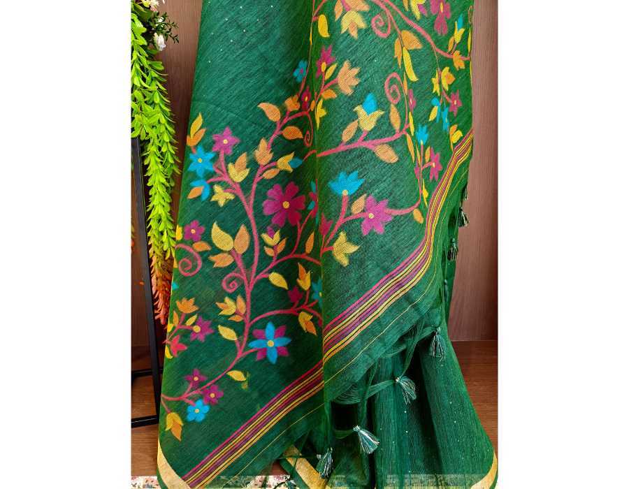 Linen Sequence Saree