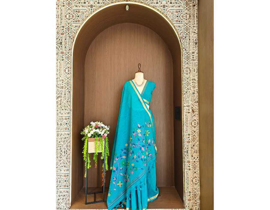 Linen Sequence Saree