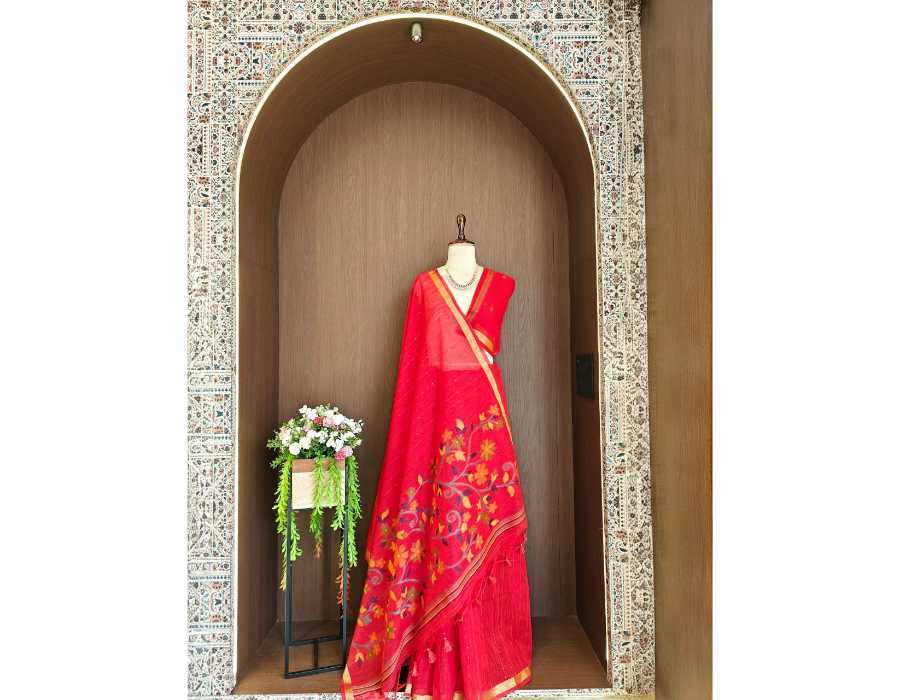 Linen Sequence Saree