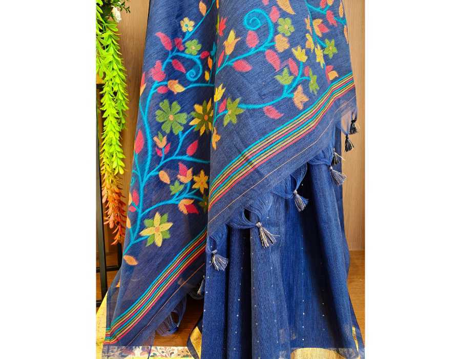 Linen Sequence Saree