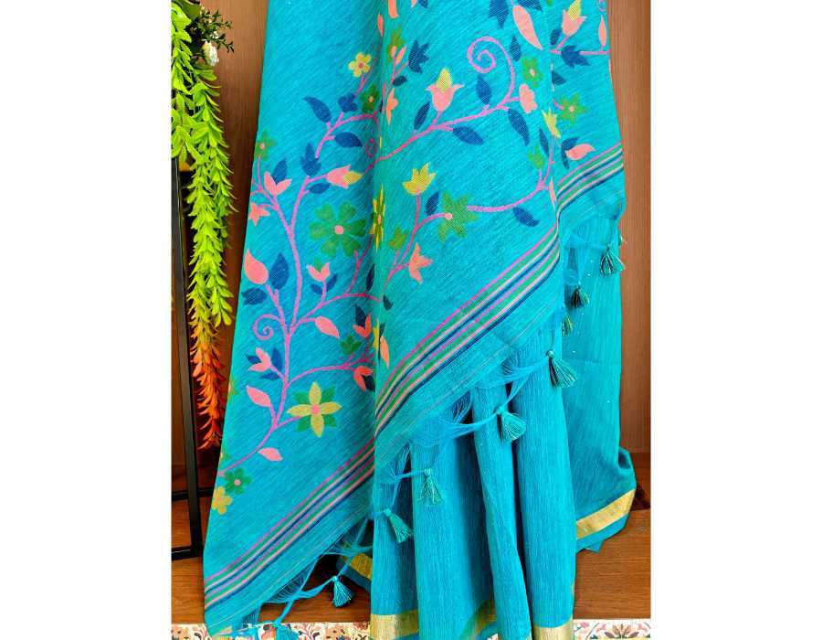 Linen Sequence Saree