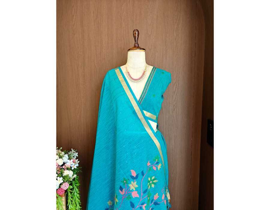Linen Sequence Saree