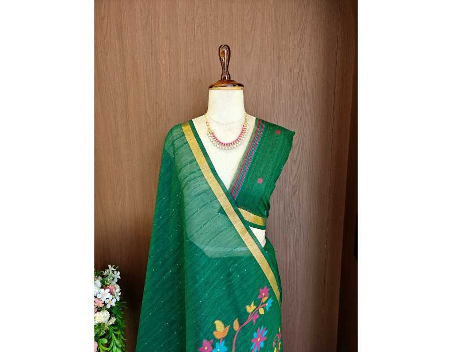 Linen Sequence Saree