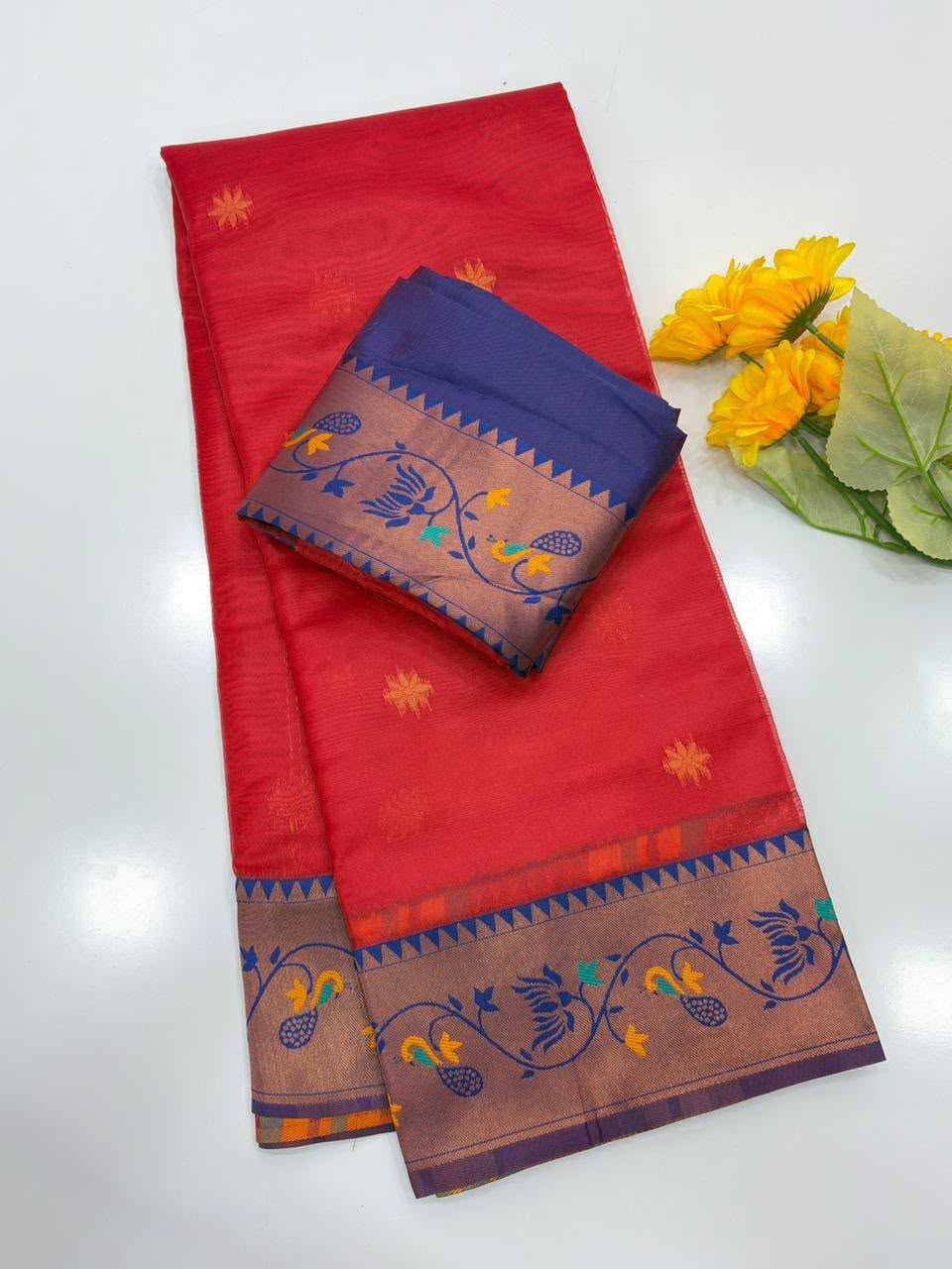 Tissue Silk Designer Saree in White