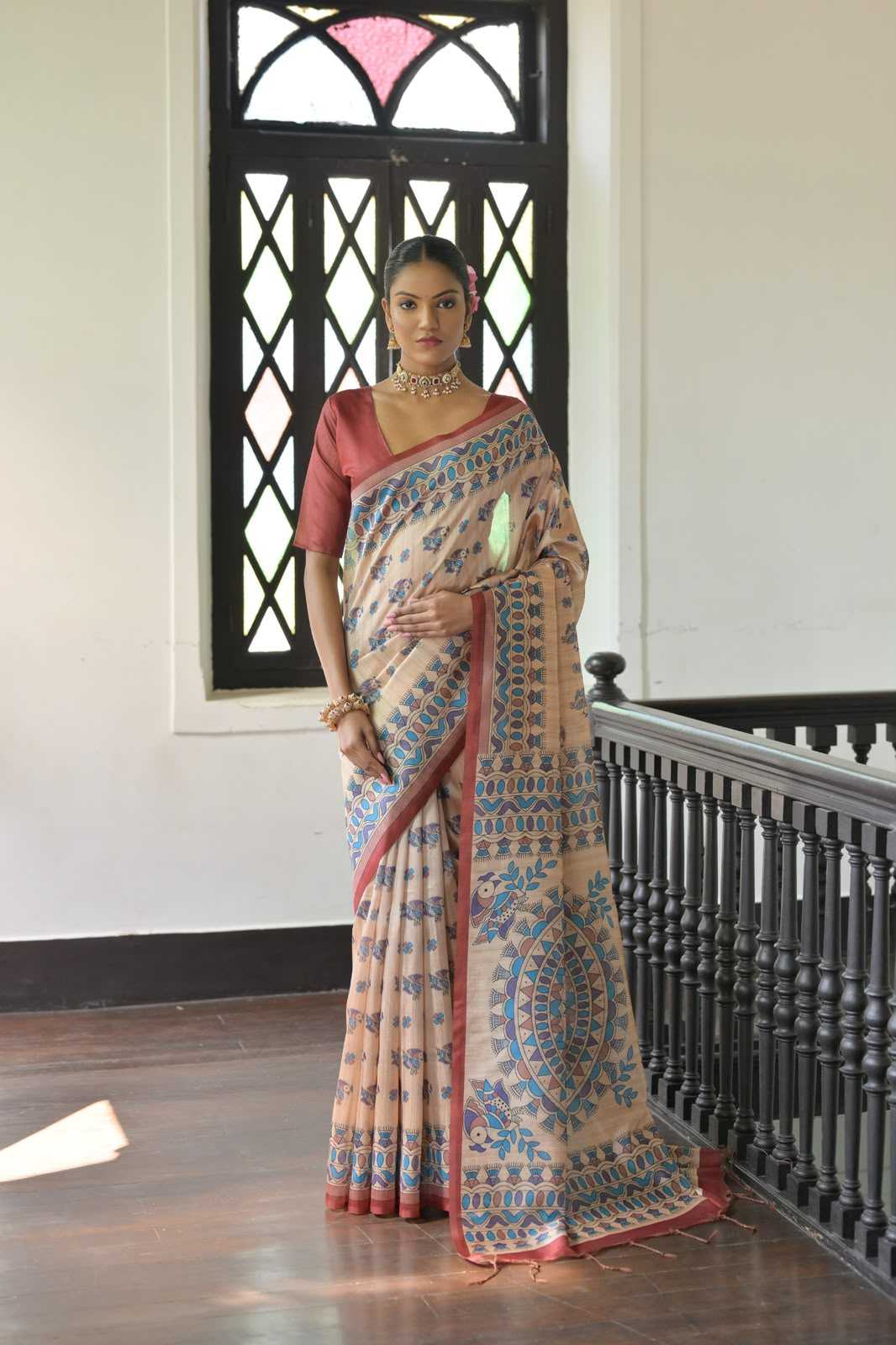 Aarushi Tussar Silk Printed Saree